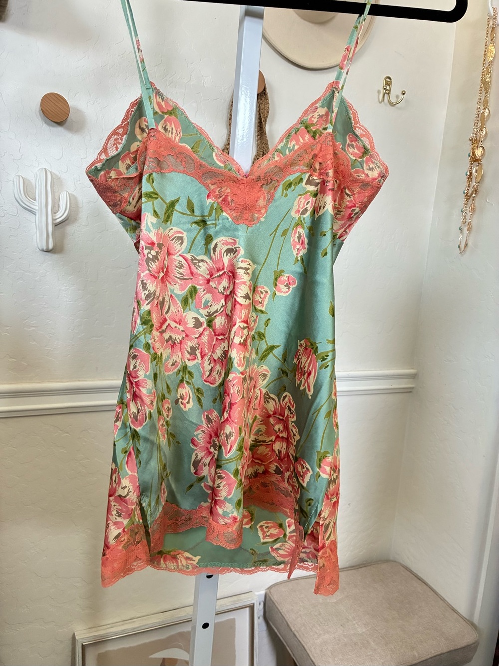 Vintage Silk Camisole Floral Lace lingerie NWT Gold Hawk